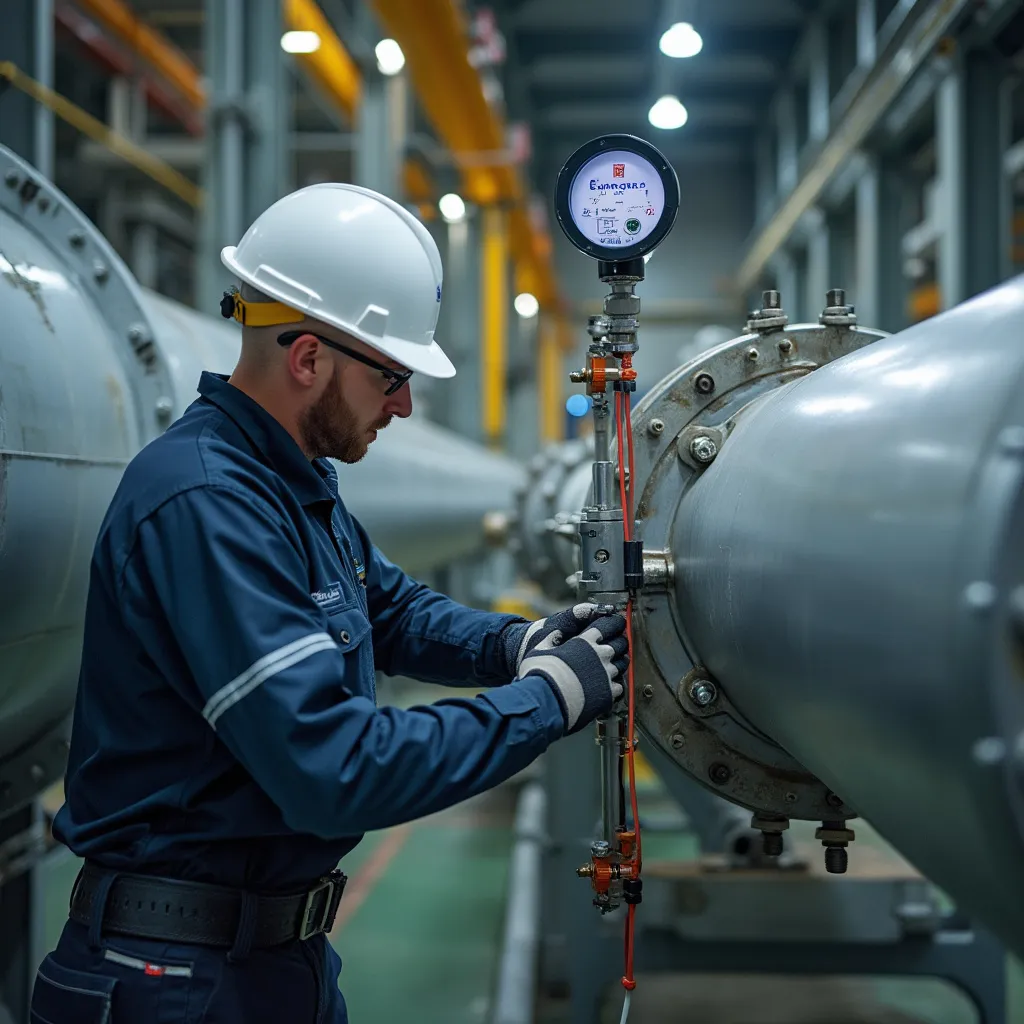 Instalación de un sensor industrial en una planta de producción